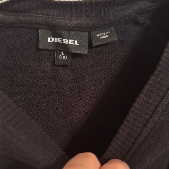 Diesel Black and Red Star Crew Neck Sweater with Ribbed Cuffs - Picture 2 of 7
